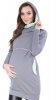 MijaCulture – Cute 2 in1 Maternity and Nursing Pullover Sweater Sweatshirt Ellie 7129  Grey / Mint